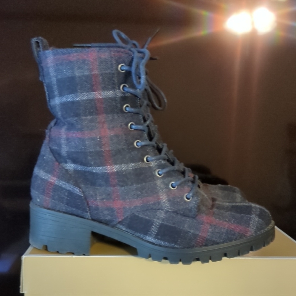 Plaid Ankle Boots